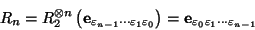 \begin{displaymath}
R_n=R_2^{\otimes n}\left(\mbox{\bf e}_{\varepsilon_{n-1}\cdo...
...\bf e}_{\varepsilon_{0}\varepsilon_{1}\cdots\varepsilon_{n-1}}
\end{displaymath}