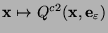 $\mbox{\bf x}\mapsto Q^{c2}(\mbox{\bf x},\mbox{\bf e}_{\varepsilon})$