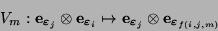 \begin{displaymath}
V_m: \mbox{\bf e}_{\mbox{\scriptsize\boldmath$\varepsilon$}_...
...x{\bf e}_{\mbox{\scriptsize\boldmath$\varepsilon$}_{f(i,j,m)}}
\end{displaymath}