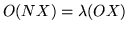 $O (N X) = \lambda (O X)$