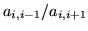 $a_{i,i-1}/a_{i,i+1}$