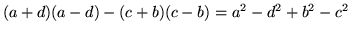 $(a+d)(a-d)-(c+b)(c-b) = a^2-d^2+b^2-c^2$