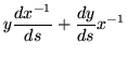 $\displaystyle y\frac{dx^{-1}}{ds} + \frac{dy}{ds}x^{-1}$