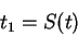 \begin{displaymath}
t_1 = S(t)
\end{displaymath}