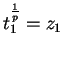 $t_1^\frac{1}{p} = z_1$