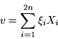 \begin{displaymath}v = \sum_{i=1}^{2n}\xi_iX_i\end{displaymath}