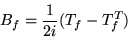 \begin{displaymath}B_f=\frac{1}{2i}(T_f-T_f^T)\end{displaymath}