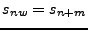 $ s_{nw}=s_{n+m}$