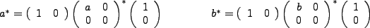\begin{figure}\begin{multicols}{2}
\begin{enumerate}
\item []$a^*= % use package...
...ay}{c}
1 \\
0
\end{array}\right)
$
\end{enumerate}\end{multicols}
\end{figure}
