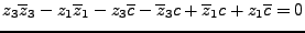 $\displaystyle z_3 \overline z_3-z_1\overline z_1 -z_3\overline c-\overline z_3c+\overline z_1c+z_1\overline c = 0
$