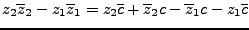 $\displaystyle z_2\overline z_2-z_1\overline z_1= z_2\overline c+\overline z_2c-\overline z_1c-z_1\overline c
$