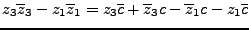 $\displaystyle z_3\overline z_3-z_1\overline z_1= z_3\overline c+\overline z_3c-\overline z_1c-z_1\overline c
$