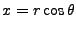 $\displaystyle x = r \cos \theta
$