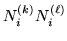 $\displaystyle N_i^{(k)}N_i^{(\ell)}$