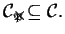 $\displaystyle \mathcal{C}_{\begin{picture}(5,5)(0,0) \put(0,0){\mbox{\tiny$\mathfrak{P}$}} \put(0,0){\mbox{\small$\times$}} \end{picture}}\subseteq \mathcal{C}.$