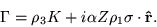 \begin{displaymath}
\Gamma = \rho_3 K + i \alpha Z \rho_1 {\bf\sigma \cdot \hat r}.
\end{displaymath}