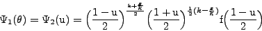 \begin{displaymath}
\Psi_1(\theta) = \Psi_2 (\mbox{u}) = \Big(\frac{1 - \mbox{u...
...{\varepsilon}{\hbar})} \mbox{f}\Big(\frac{1-\mbox{u}}{2}\Big)
\end{displaymath}