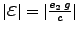 $\arrowvert \mbox{{\Large$\varepsilon$}} \arrowvert =
\arrowvert \frac{e_2 g}{c}\arrowvert$