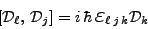 \begin{displaymath}[\mathcal{D}_\ell, \mathcal{D}_j]= i \hbar  \mbox{{\Large
$\varepsilon$}}_{\ell j k} \mathcal{D}_k
\end{displaymath}