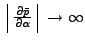 $\Big\arrowvert \frac{\partial \bar{p}}{\partial\alpha}\Big\arrowvert \to \infty $