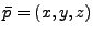 $\bar p = (x,y,z)$