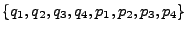 $\{q_1, q_2, q_3, q_4, p_1, \ p_2, p_3, p_4\}$