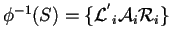 ${\phi}^{-1}(S)=\{{{\cal L}^{'}}_{i} {\cal A}_{i} {\cal R}_{i}\}$