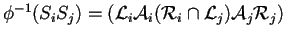 ${\phi}^{-1}(S_iS_j)=({\cal L}_{i} {\cal A}_{i} ({\cal R}_{i} \cap {\cal L}_{j}) {\cal A}_{j} {\cal R}_{j})$