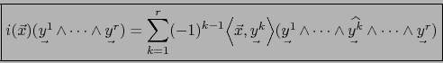 \begin{displaymath}\fbox{${\displaystyle {\displaystyle i(\vec{x})(\mathop{\vtop...
...interlineskip}
$\flecha$\cr\noalign{\kern-5pt}}}}\limits )}}$}\end{displaymath}