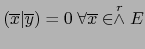 $({\overline x}\vert{\overline y})=0 \; \forall {\overline x} \in \stackrel{r}{\wedge} E$