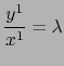 ${\displaystyle {y^1 \over x^1}= \lambda}$