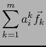$\displaystyle \sum_{k=1}^m a_i^k \vec{f}_k$