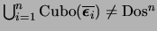 $\bigcup_{i=1}^n\mbox{\rm Cubo}(\overline{\mbox{\boldmath$\epsilon$}_i})\not= \mbox{\rm Dos}^n$