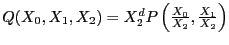 $ Q(X_0,X_1,X_2)=X_2^dP\left(\frac{X_0}{X_2},\frac{X_1}{X_2}\right)$