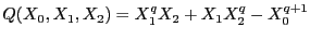 $ Q(X_0,X_1,X_2) = X_1^qX_2 + X_1X_2^q - X_0^{q+1}$