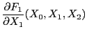 $\displaystyle \frac{\partial F_1}{\partial X_1}(X_0,X_1,X_2)$