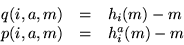 \begin{eqnarray*}h_0(m) &=& m+1 \\
h_1(m) &=& 2m+1 \\
h_2(m) &=& 2^{m+1}(m+1) -1
\end{eqnarray*}