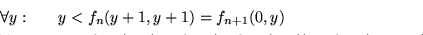 \begin{displaymath}\forall y:\ f_1(x,y)=x+y < (x+1)+y=f_1(x+1,y).\end{displaymath}