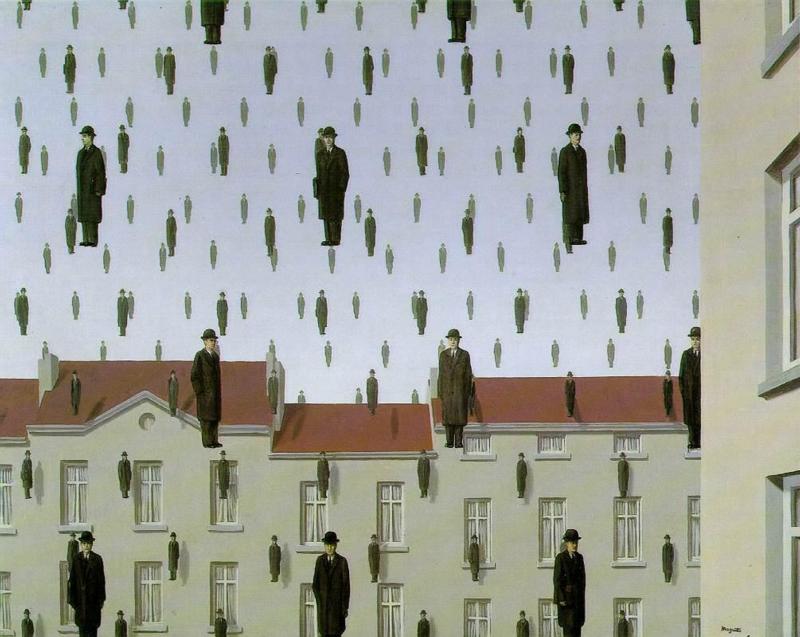 "Hombres flotando (?)" de Ren Magritte