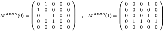 \begin{displaymath}\begin{array}{c@{\ \ \ ,\ \ \ }c}
M^{\mbox{\scriptsize\it AF...
... 0 & 1 \\
0 & 0 & 0 & 0 & 0
\end{array}\right)
\end{array}\end{displaymath}