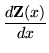 $\displaystyle \frac{d{\bf Z}(x)}{dx}$