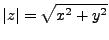 $\displaystyle \vert z\vert = \sqrt{x^2+y^2}$