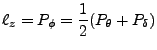 $\displaystyle \ell_z = P_\phi = \frac{1}{2} (P_\theta + P_\delta)$