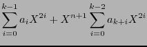 $\displaystyle \sum_{i=0}^{k-1}a_iX^{2i} + X^{n+1}\sum_{i=0}^{k-2}a_{k+i}X^{2i}$